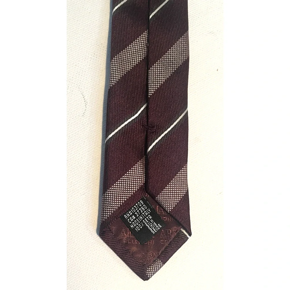 ARMANI COLLEZIONI MEN'S STRIPE TIE, MAROON, 3 1/4